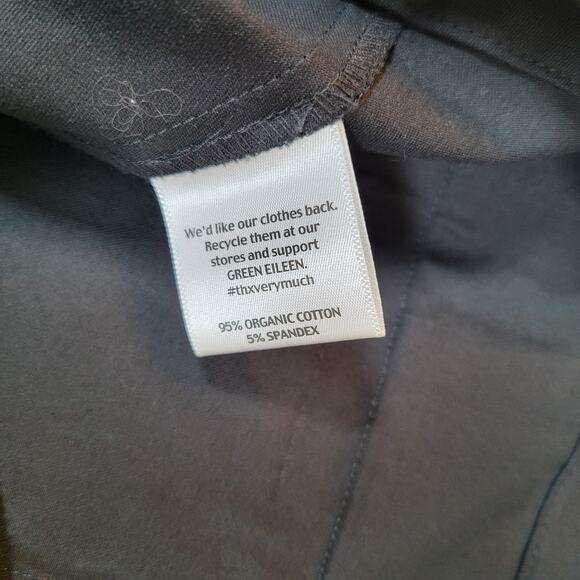 Eileen Fisher Womens Slim Ankle Trouser Pant Size Large Black Organic Cotton - Picture 7 of 13